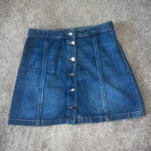 Micro skirt, denim button up jean skirt